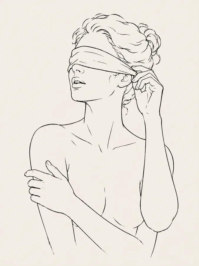 Line drawing of a person covering their eyes, a privacy metaphor.